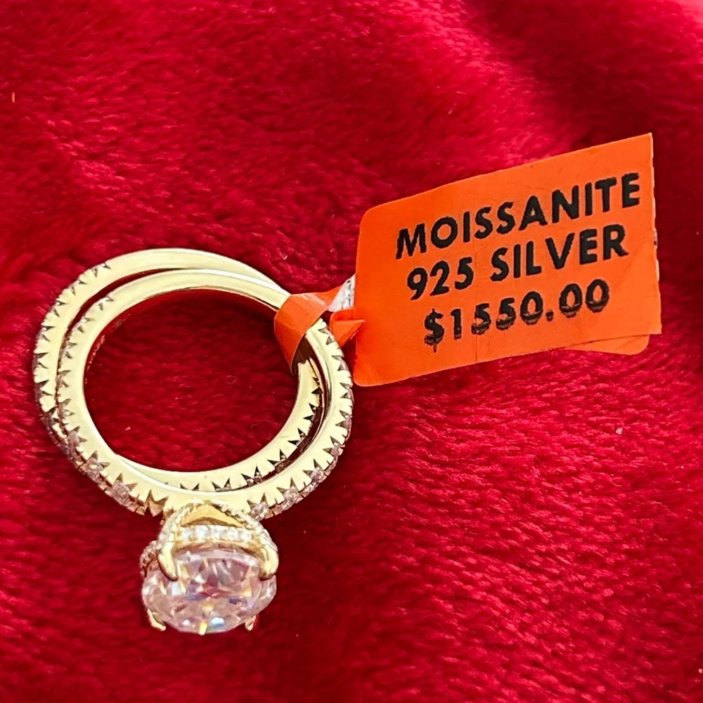 Luxury 7.0 CTW Moissanite Diamond gold wedding bridal Set size 9 - Picture 8 of 8